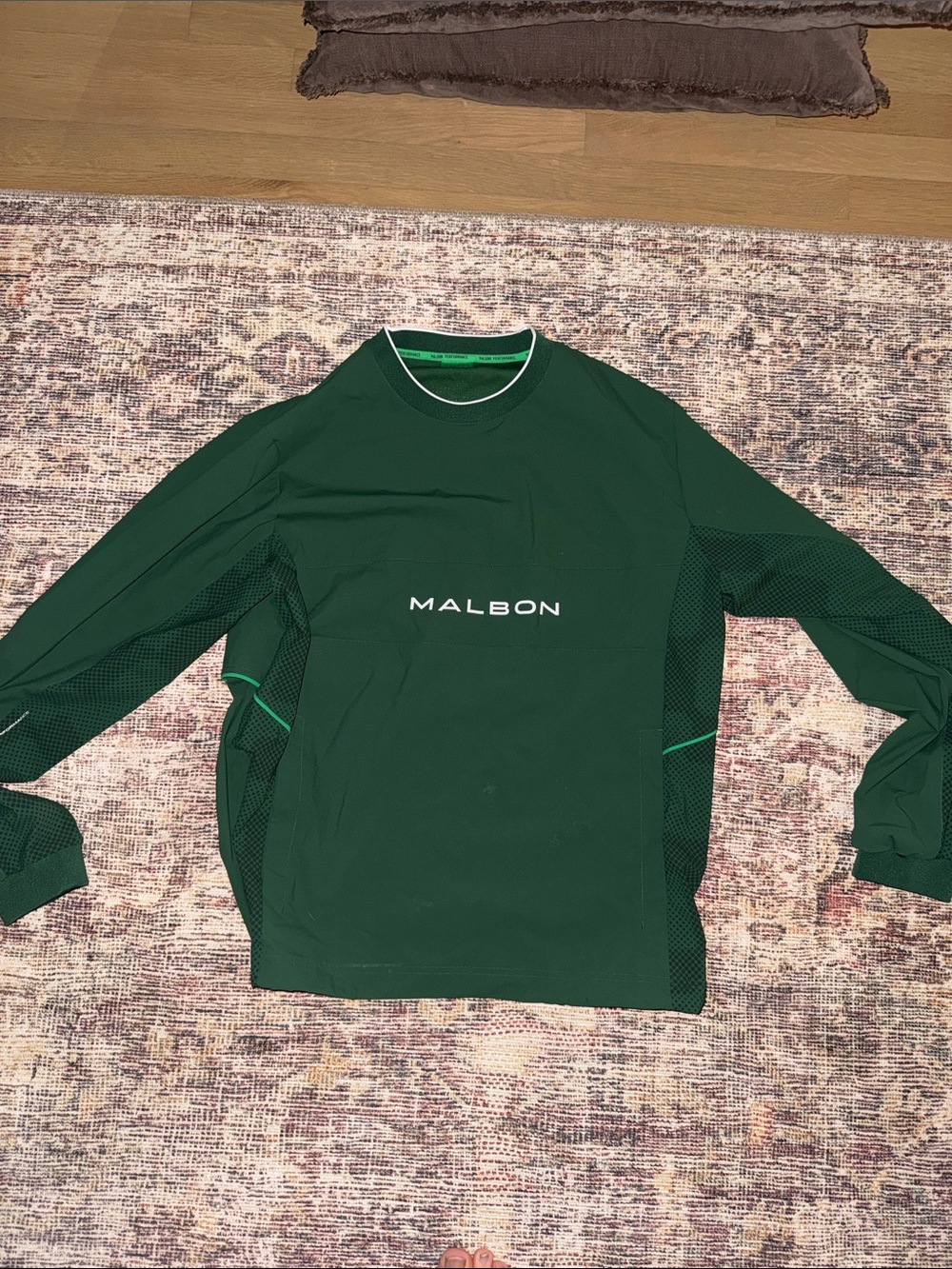 Malbon Men's Performance Long-Sleeve Top - Green